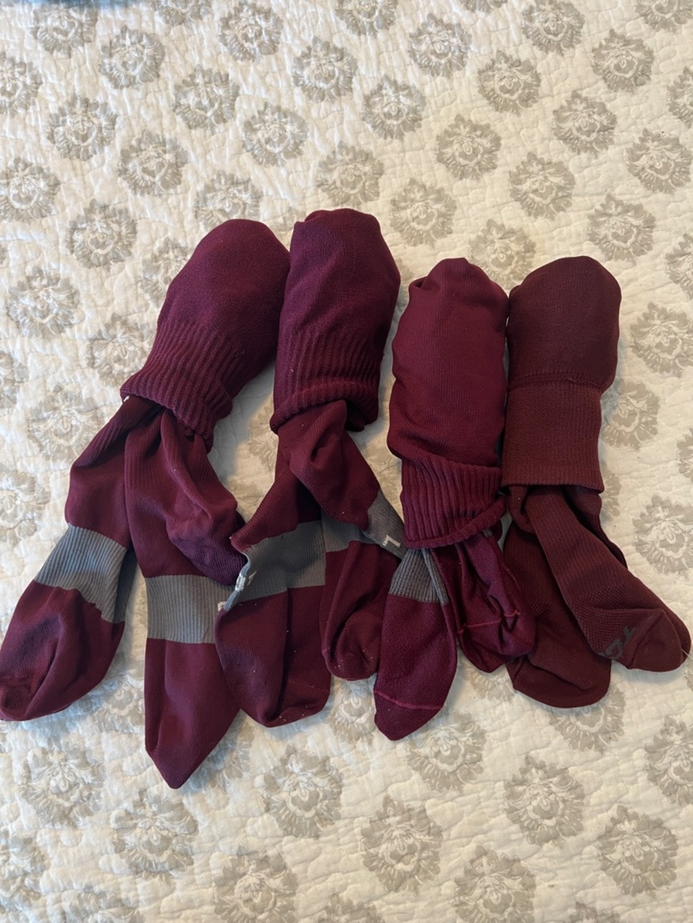 Maroon Athletic Socks - Pack of 4